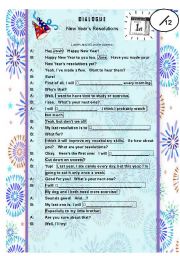 English Worksheet: New Year Resolutions: Listen,Write, & Speak (Part 1)