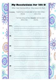 English Worksheet: New Year Resolutions: Listen, Write, & Speak (Part 2)