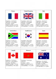 English Worksheet: cards for comparatives and superlatives game