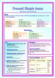 English Worksheet: Present simple (key, editable)