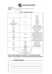 English worksheet: Sentence construction focusing on verb endings