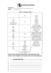 Sentence construction focusing on verb endings