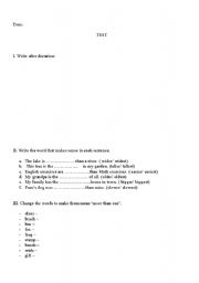 English worksheet: test