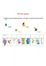 English worksheet: The  four seasons