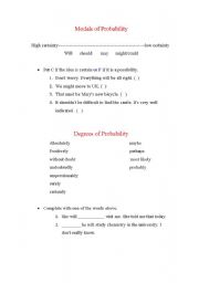 modals and degrees of probability