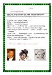 English Worksheet: Cinema