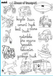 English Worksheet: means of transport