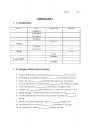 English worksheet: Grammar Test