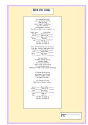 English Worksheet: SOng Hot and Cold