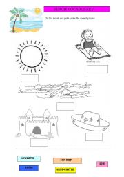 English worksheet: Beach vocabulary