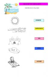 English worksheet: Beach vocabulary