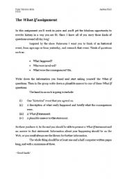 English Worksheet: What if assignment