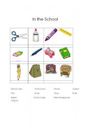 English Worksheet: In the school