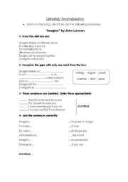English Worksheet: Imagine - J.Lennon