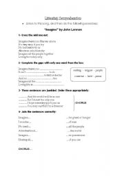 English worksheet: Imagine - J.Lennon