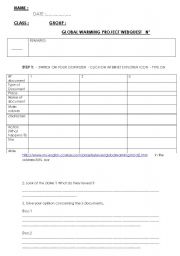 English Worksheet: global warming project webquest