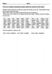 English Worksheet: Compound words