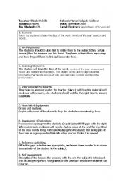 English Worksheet: lesson plan