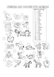 English Worksheet: animals