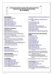 English Worksheet: useful websites 