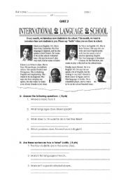 English Worksheet: International language school