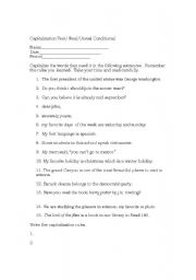 English worksheet: Captialization test