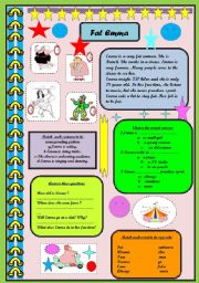 English Worksheet:  Fat  Emma   READING COMPREHNSION