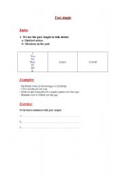 English worksheet: past simple