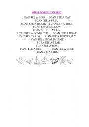 English Worksheet: WHAT DO YOU CAN SEE?