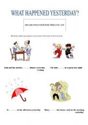 English Worksheet: what happned yesterday?