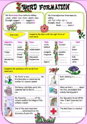 English Worksheet: WORD FORMATION