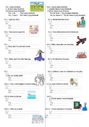 English Worksheet: simple present tense