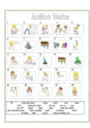 English Worksheet: classroom action verbs 2