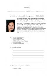 English worksheet: english test