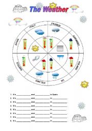 English Worksheet: THE WEATHER (5/6)