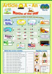 English Worksheet: Months of the year