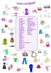 English Worksheet: CLOTHES AND APPAREL-I  (PART 1)