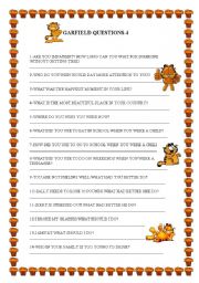 English Worksheet: GARFIELD QUESTIONS 4