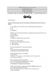 English Worksheet: Quiz