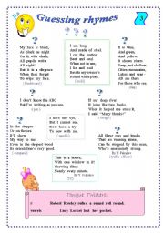 English Worksheet: Rhymes for kids - 3