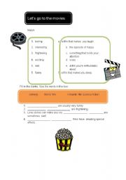 English Worksheet: Lets go to the movies