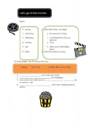 English worksheet: Lets go to the movies