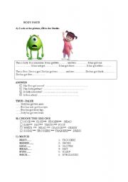 English Worksheet: Body Parts