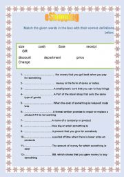 English Worksheet: e-shopping