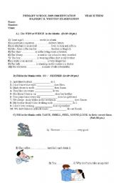 English worksheet: 8. grade exam