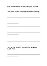 English worksheet: Uppercase and Lowercase Letters Handwriting Exercise