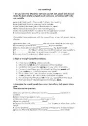 English Worksheet: Say and Tell