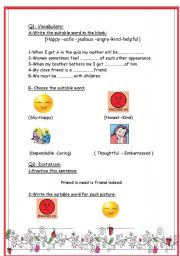 English Worksheet: Vocabulary & Dictation worksheet