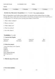 English Worksheet: first exam for secondary of adults