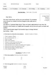 English worksheet: test for adults doing secondary